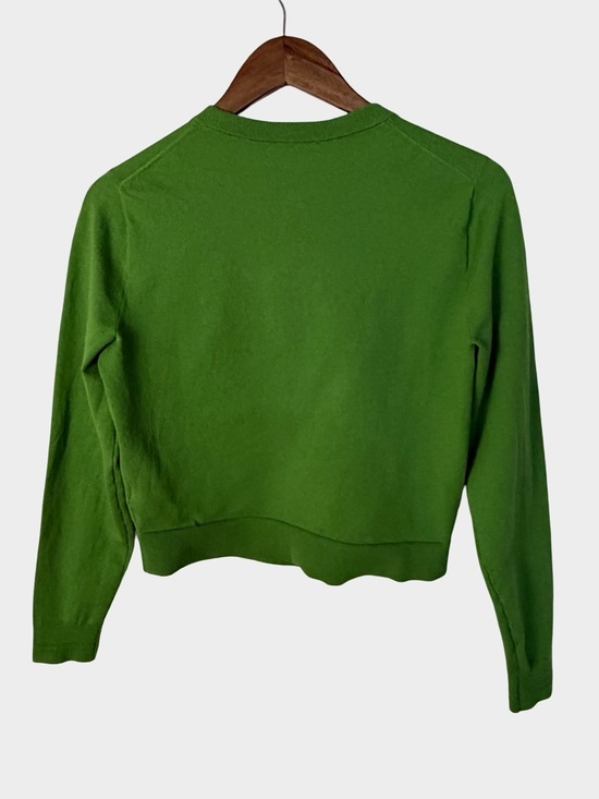 J. Crew Green Jackie Cardigan Button Front Cropped Knit Size M Preppy Coastal - Picture 5 of 12